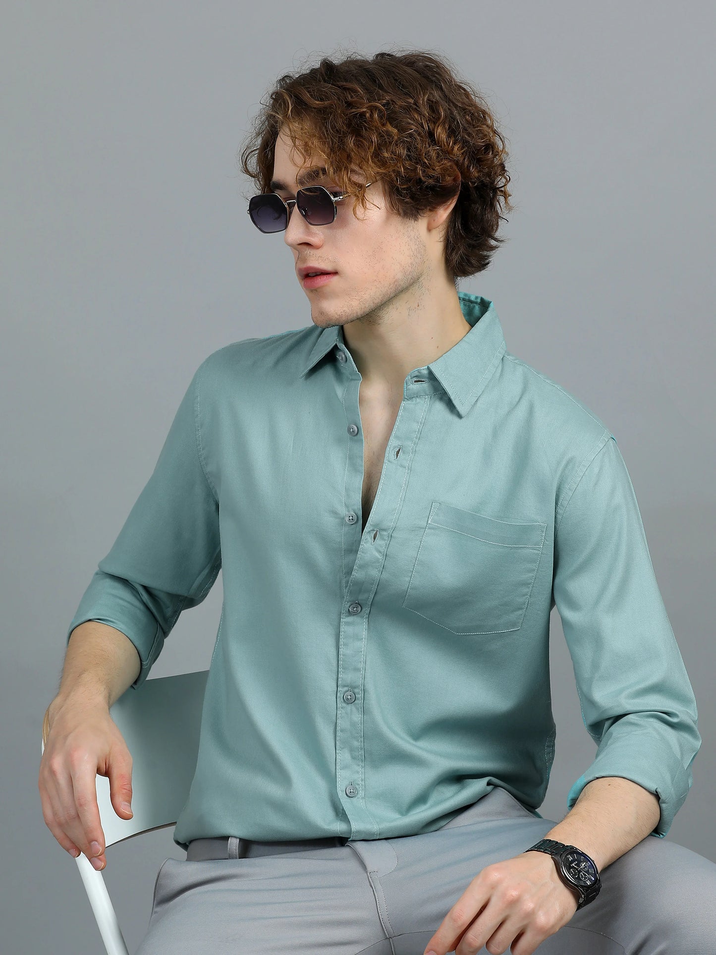 Urban Classic Textured Shirt - Sea Green