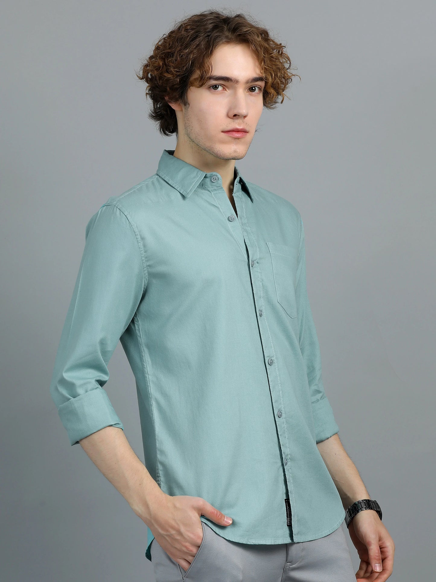 Urban Classic Textured Shirt - Sea Green