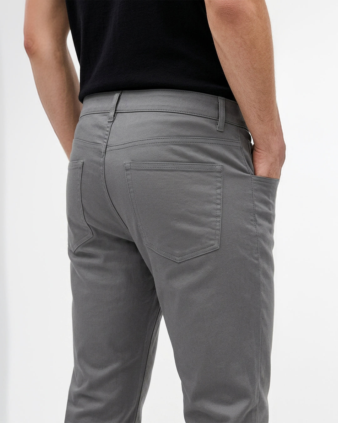 SILISOUL Men's Grey Regular Fit Solid Trousers