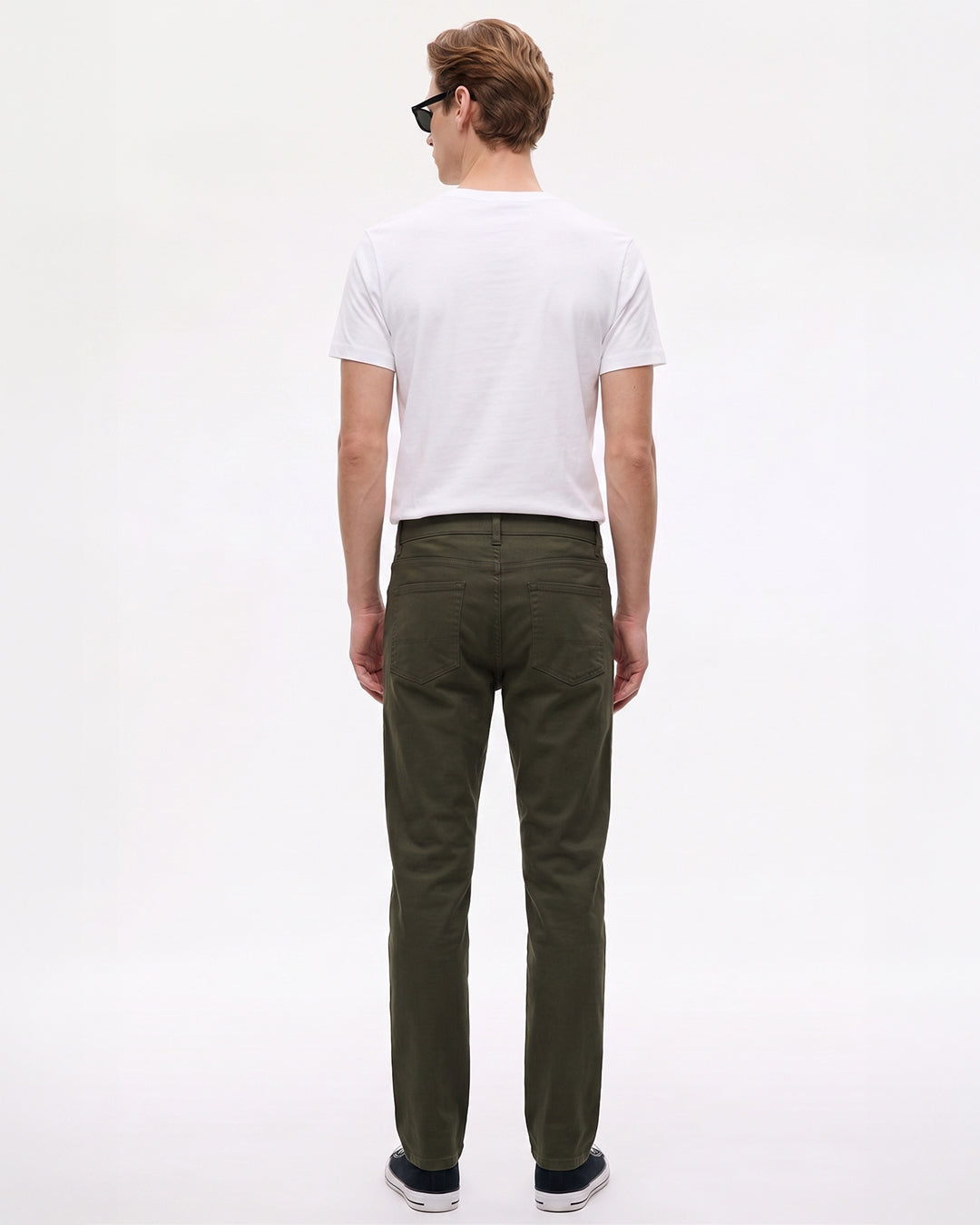 SILISOUL Men's Dark Olive Regular Fit Solid Trousers