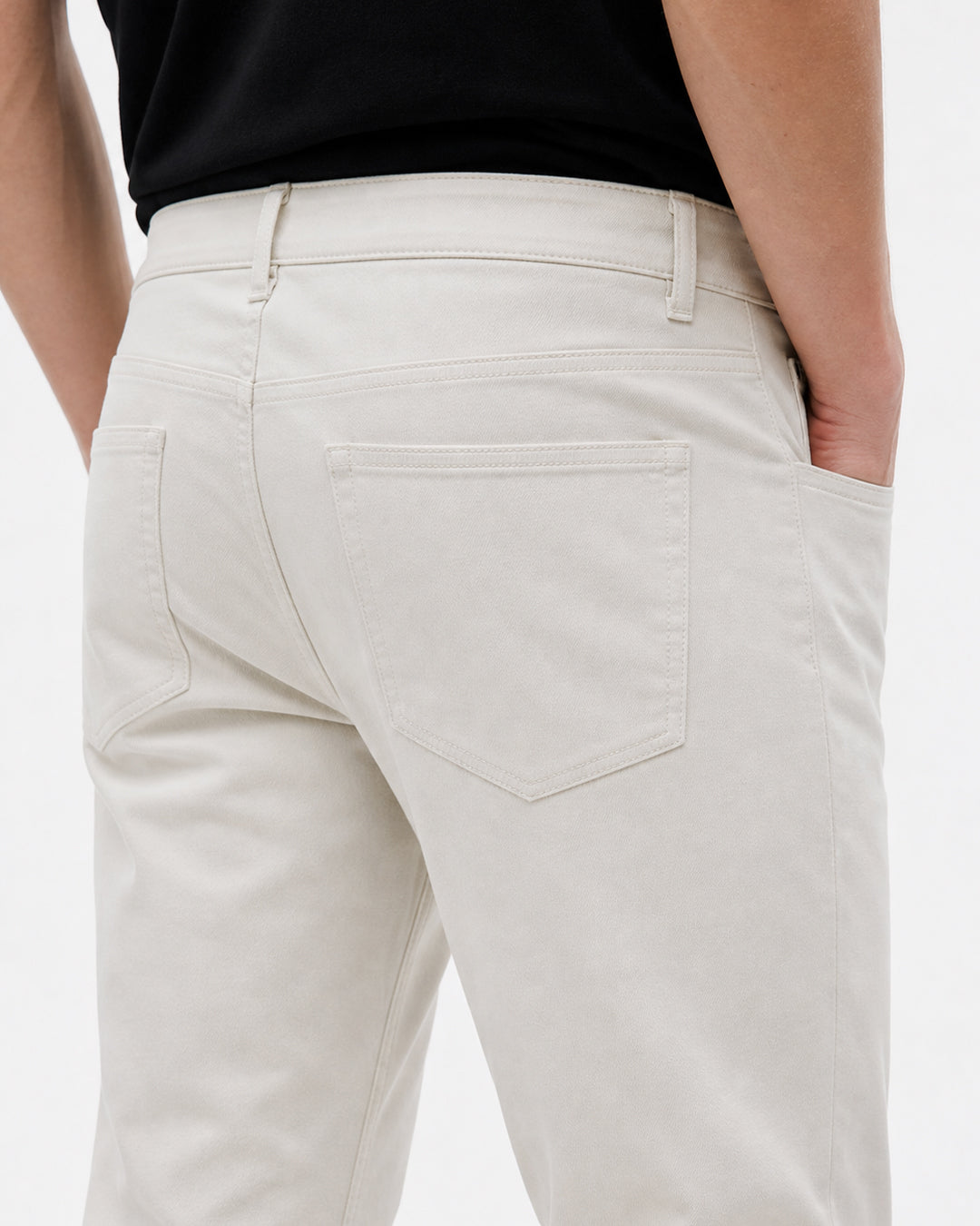 SILISOUL Men's Light Beige Regular Fit Solid Trousers
