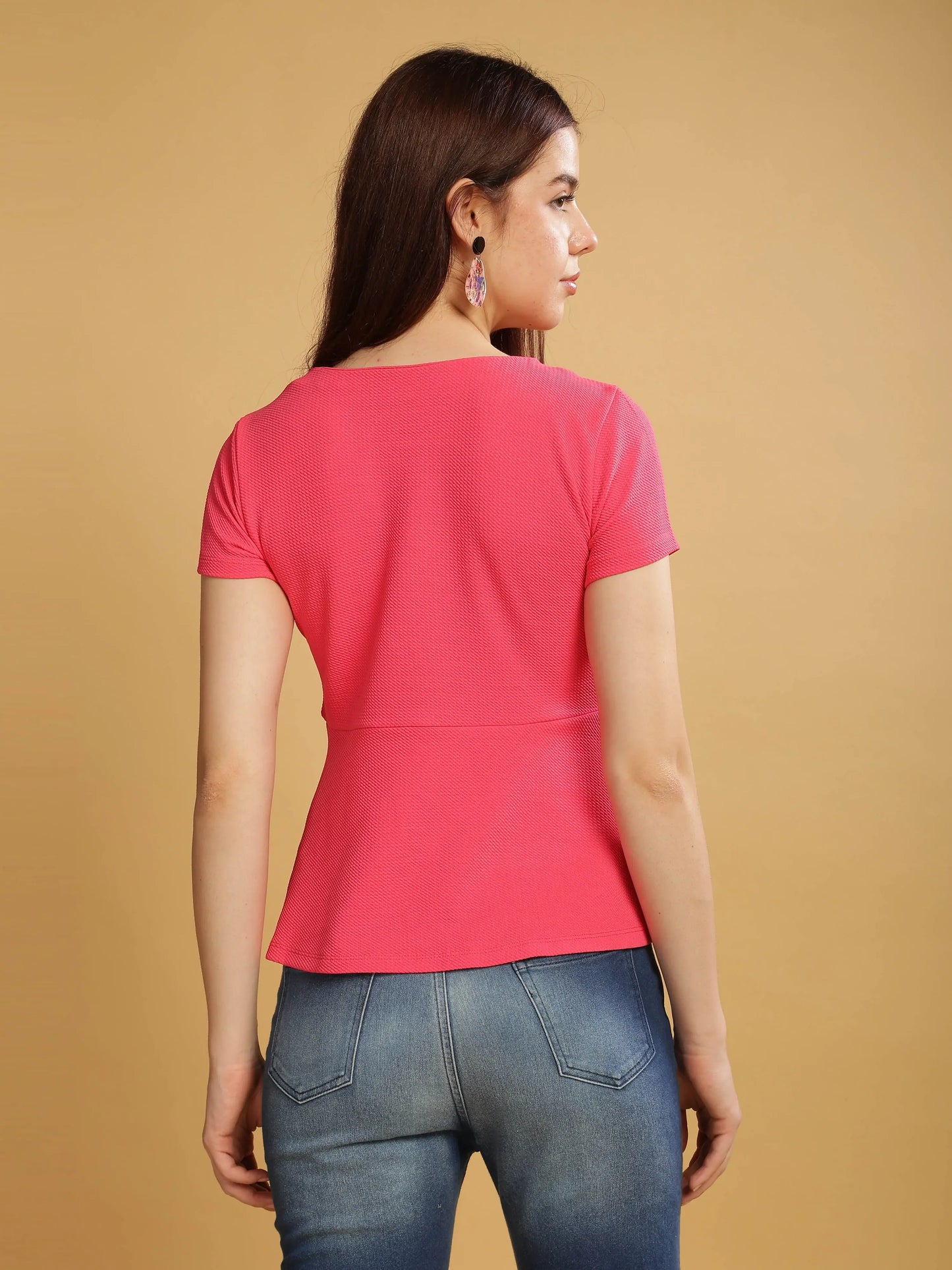 Women Short Sleeve Top - Pink