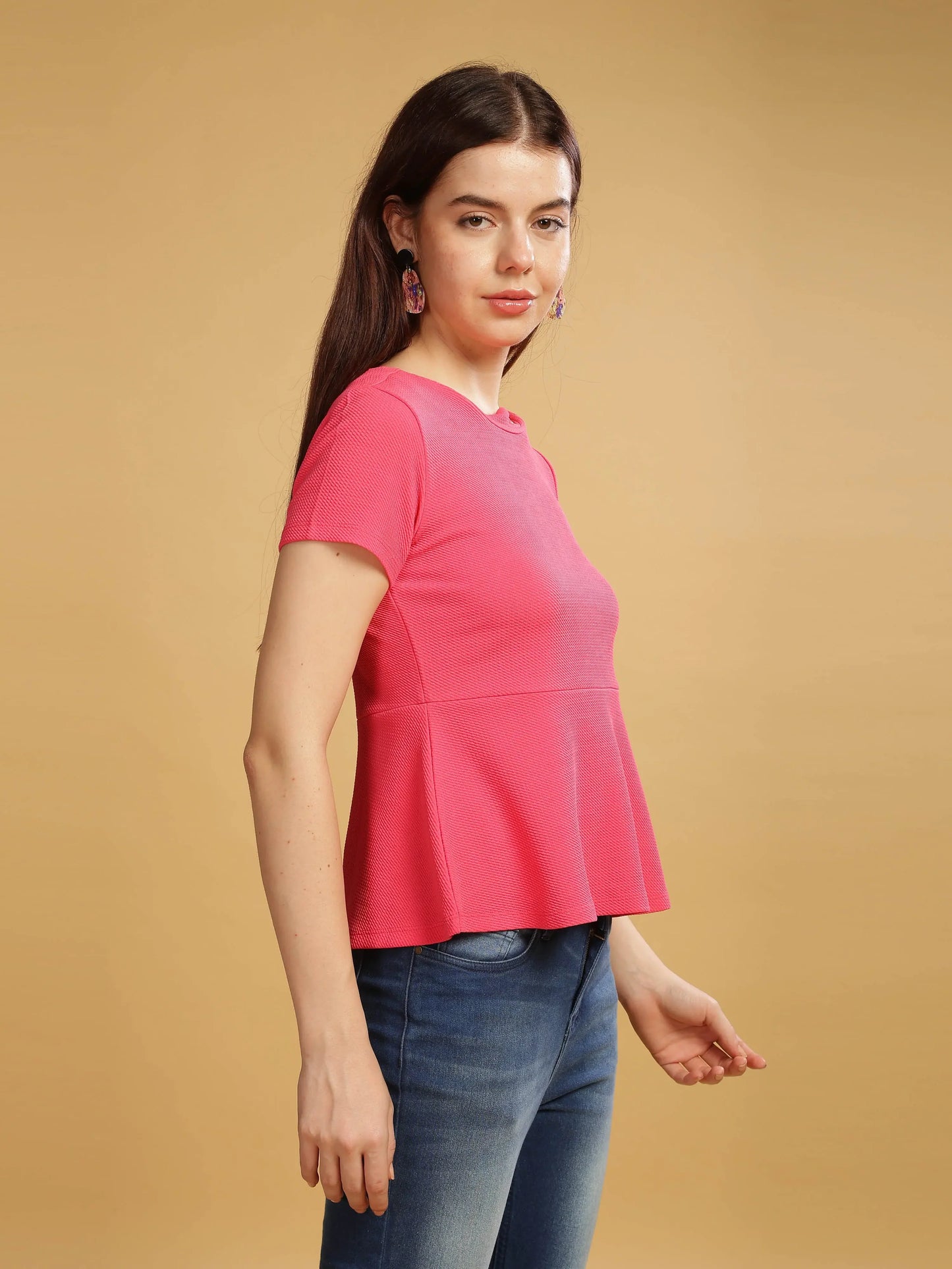 Women Short Sleeve Top - Pink