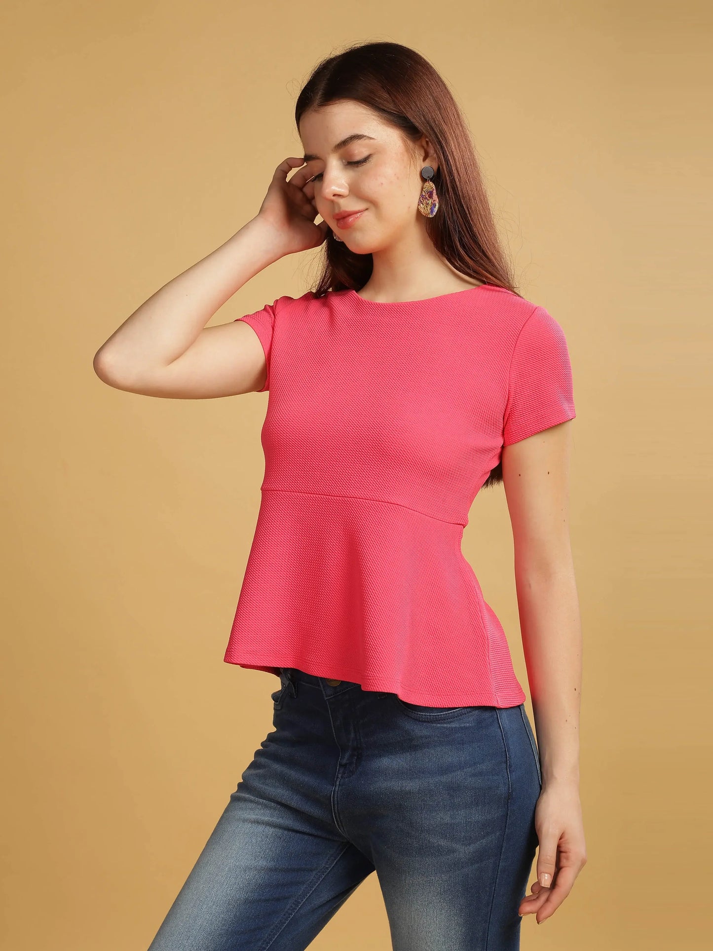 Women Short Sleeve Top - Pink