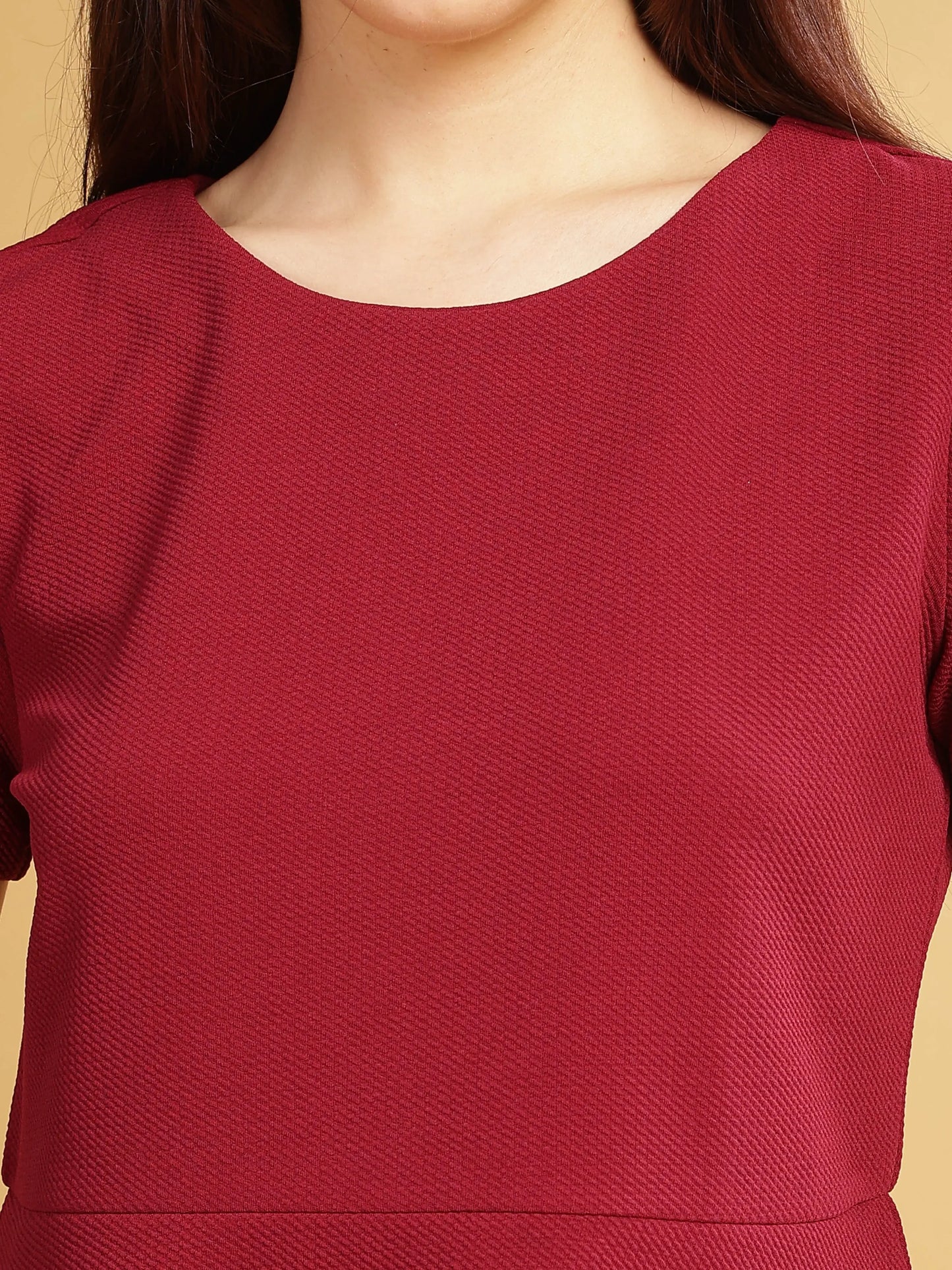Women Short Sleeve Top - Maroon