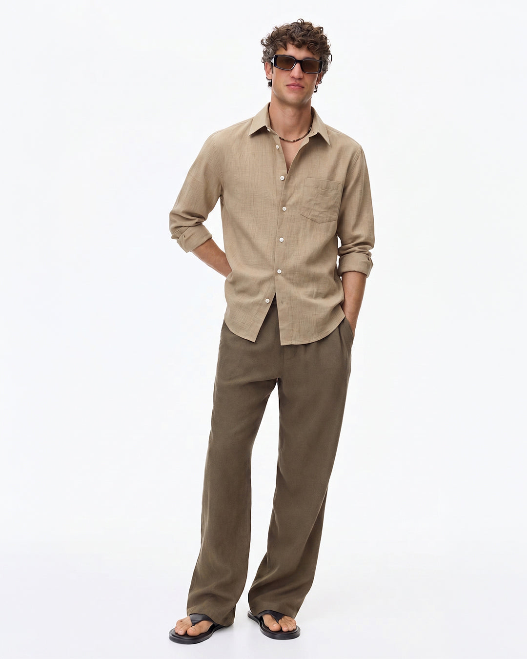 Men Linen Blend Shirt