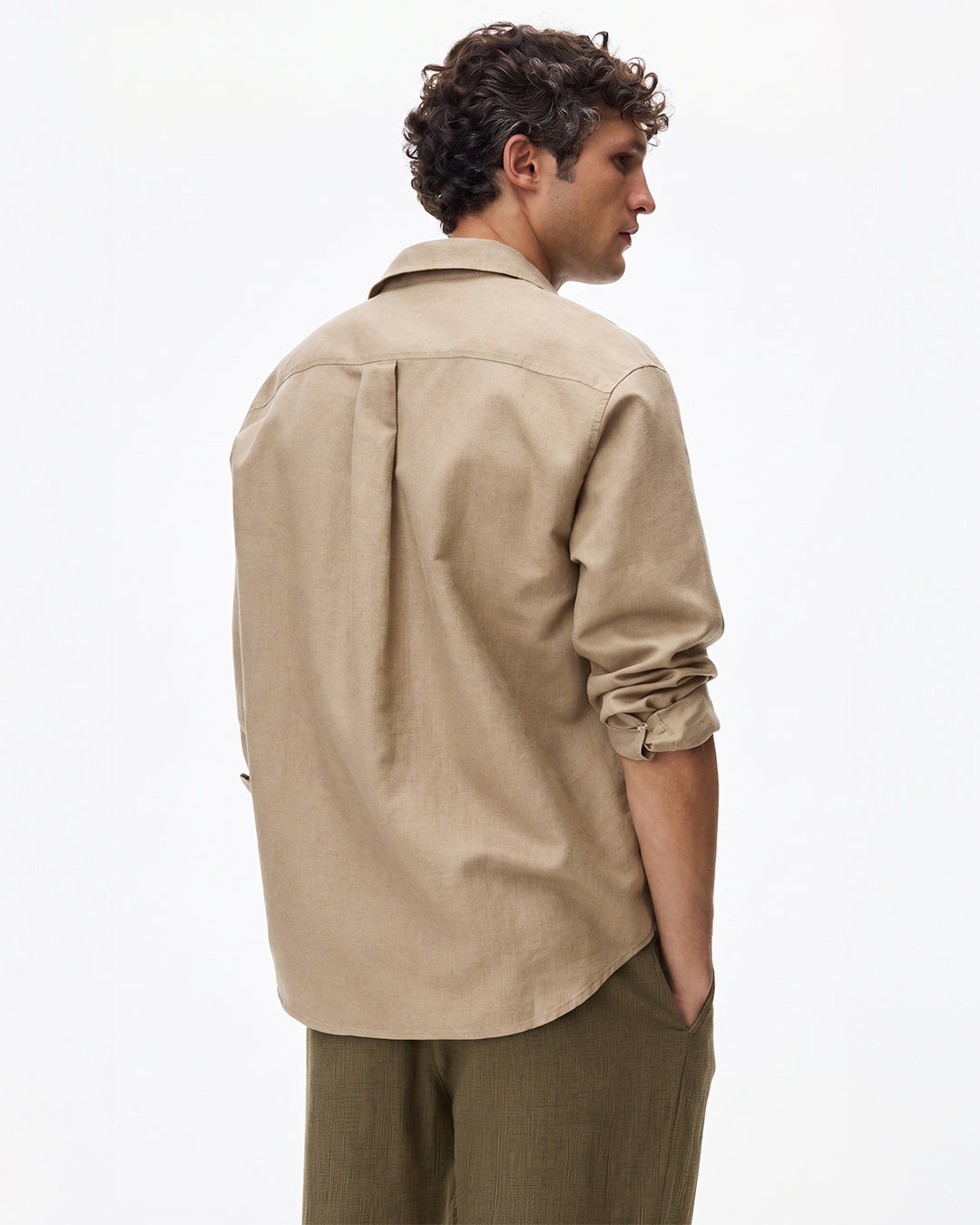 Men Linen Blend Shirt
