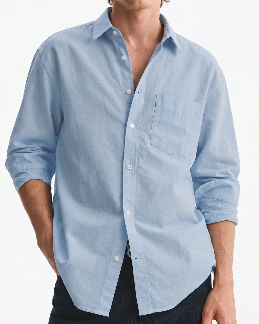 Men Linen Blend Shirt