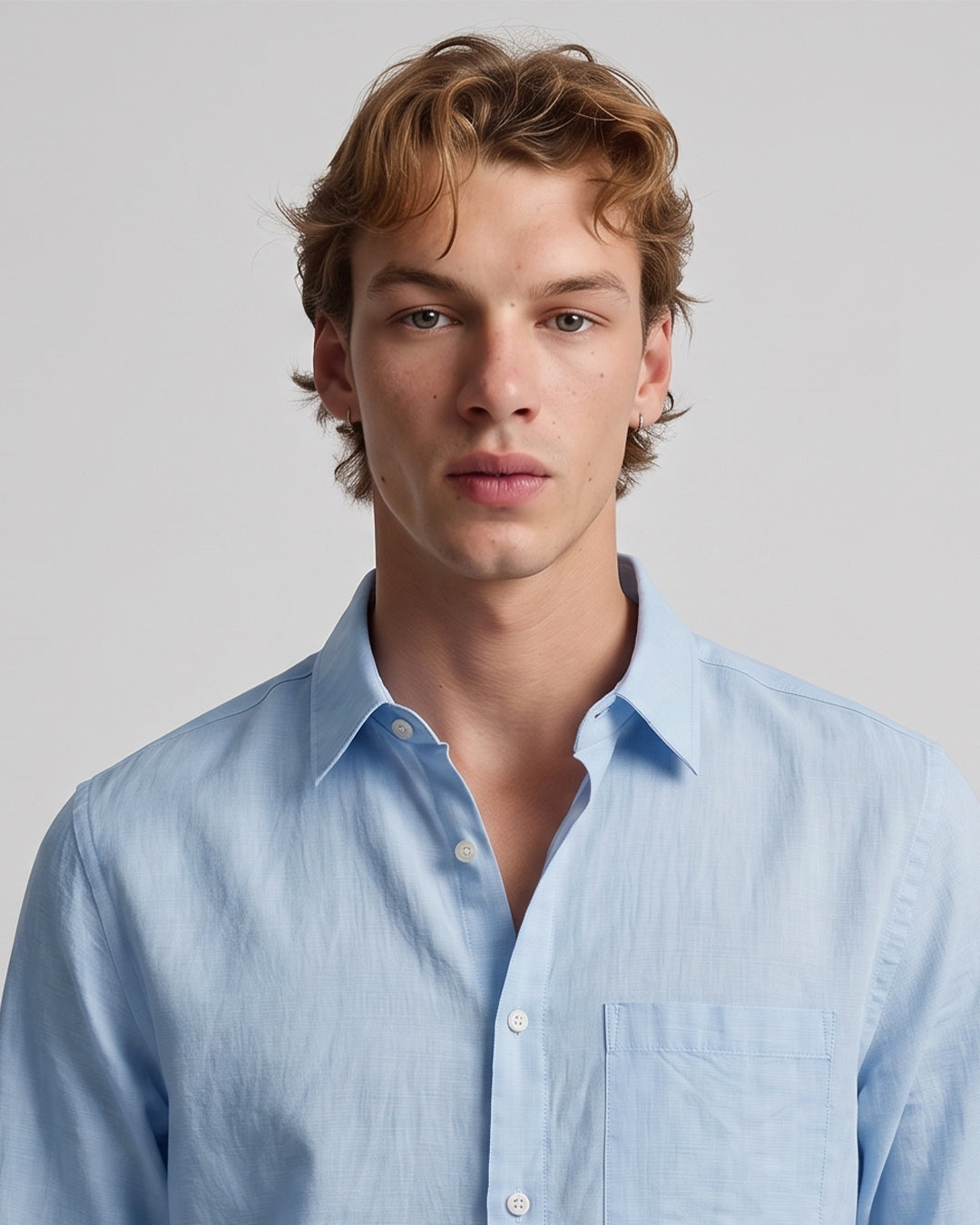 Men Linen Blend Shirt