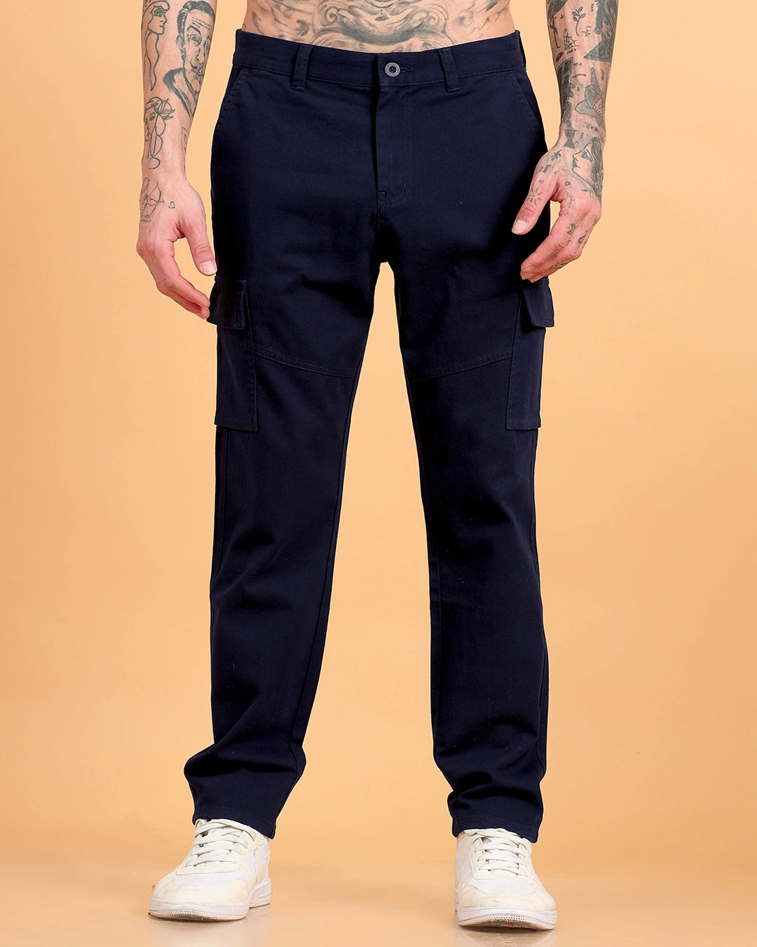 Classic Fit Utility Trousers - Navy Blue