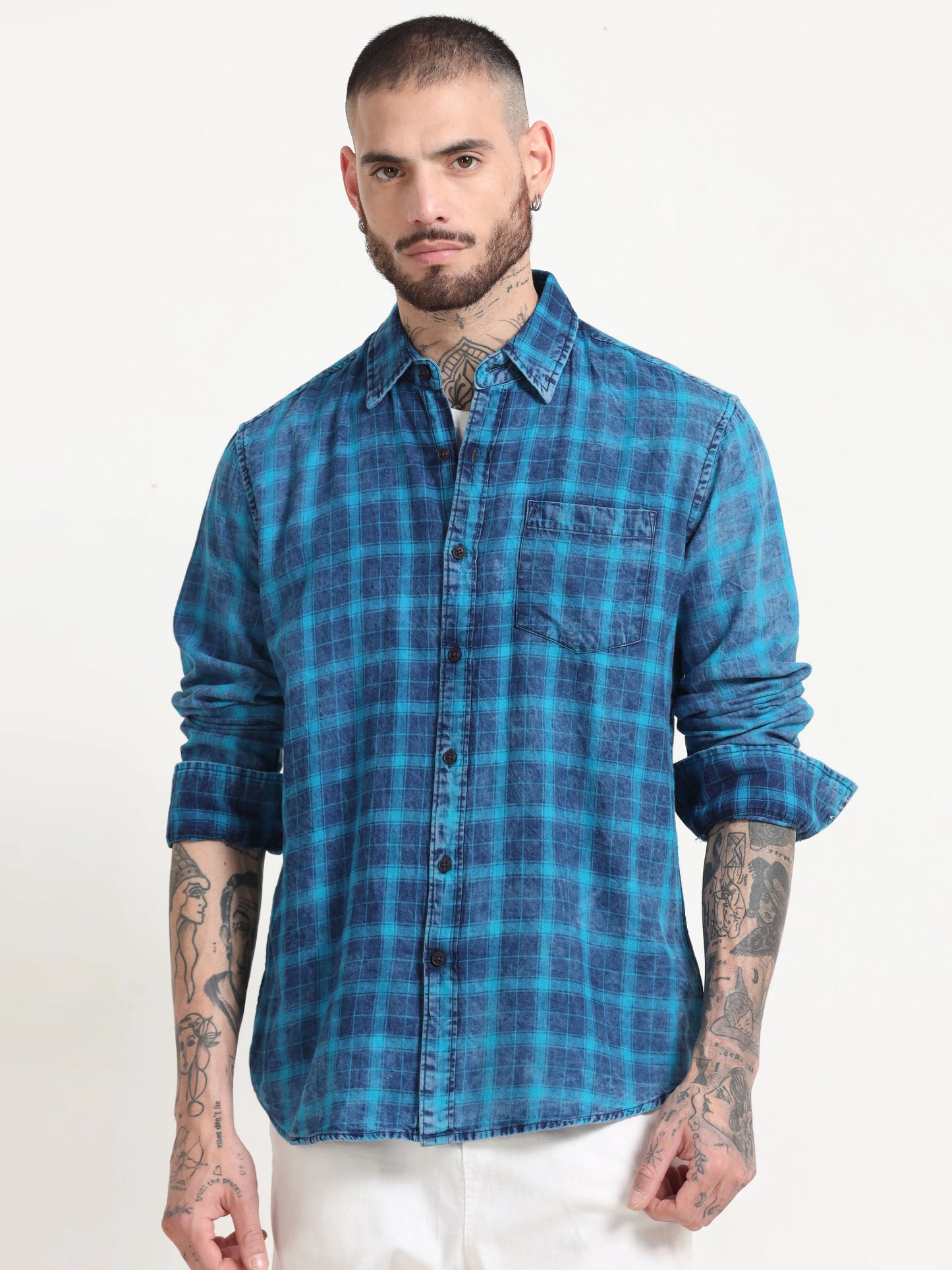 Indigo Classic Shirt - Navy Blue and Arctic Blue
