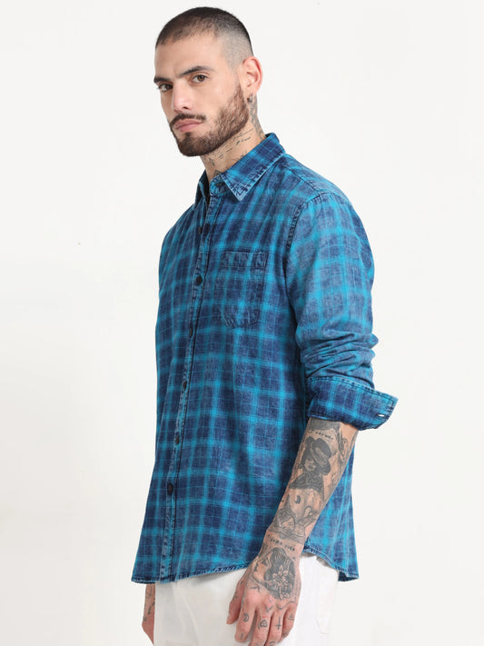 Indigo Classic Shirt - Navy Blue and Arctic Blue