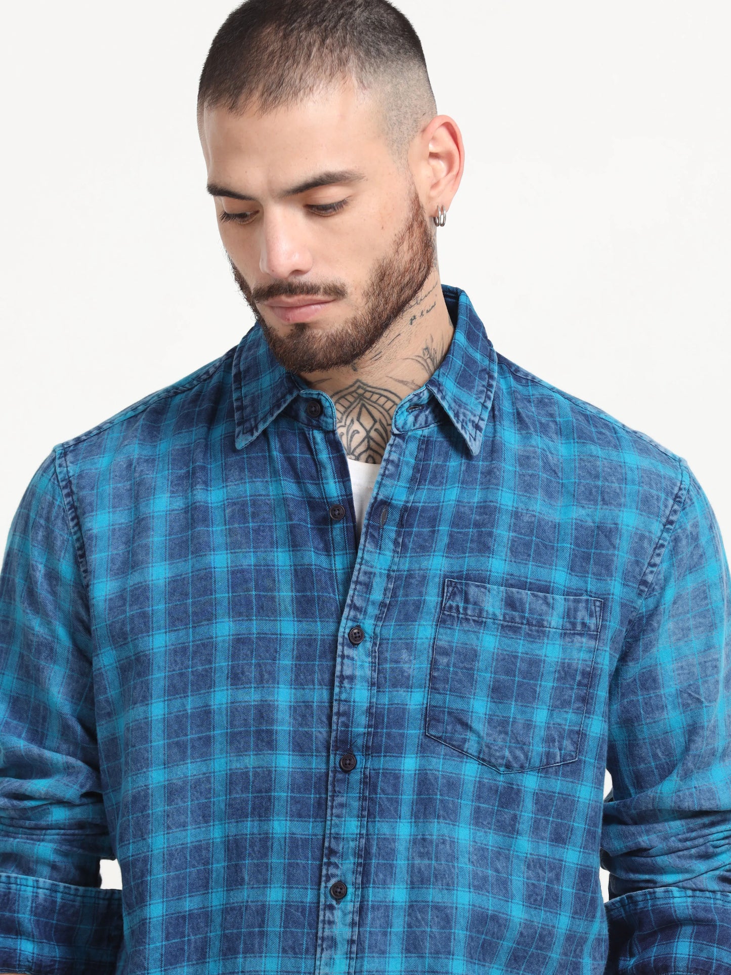Indigo Classic Shirt - Navy Blue and Arctic Blue