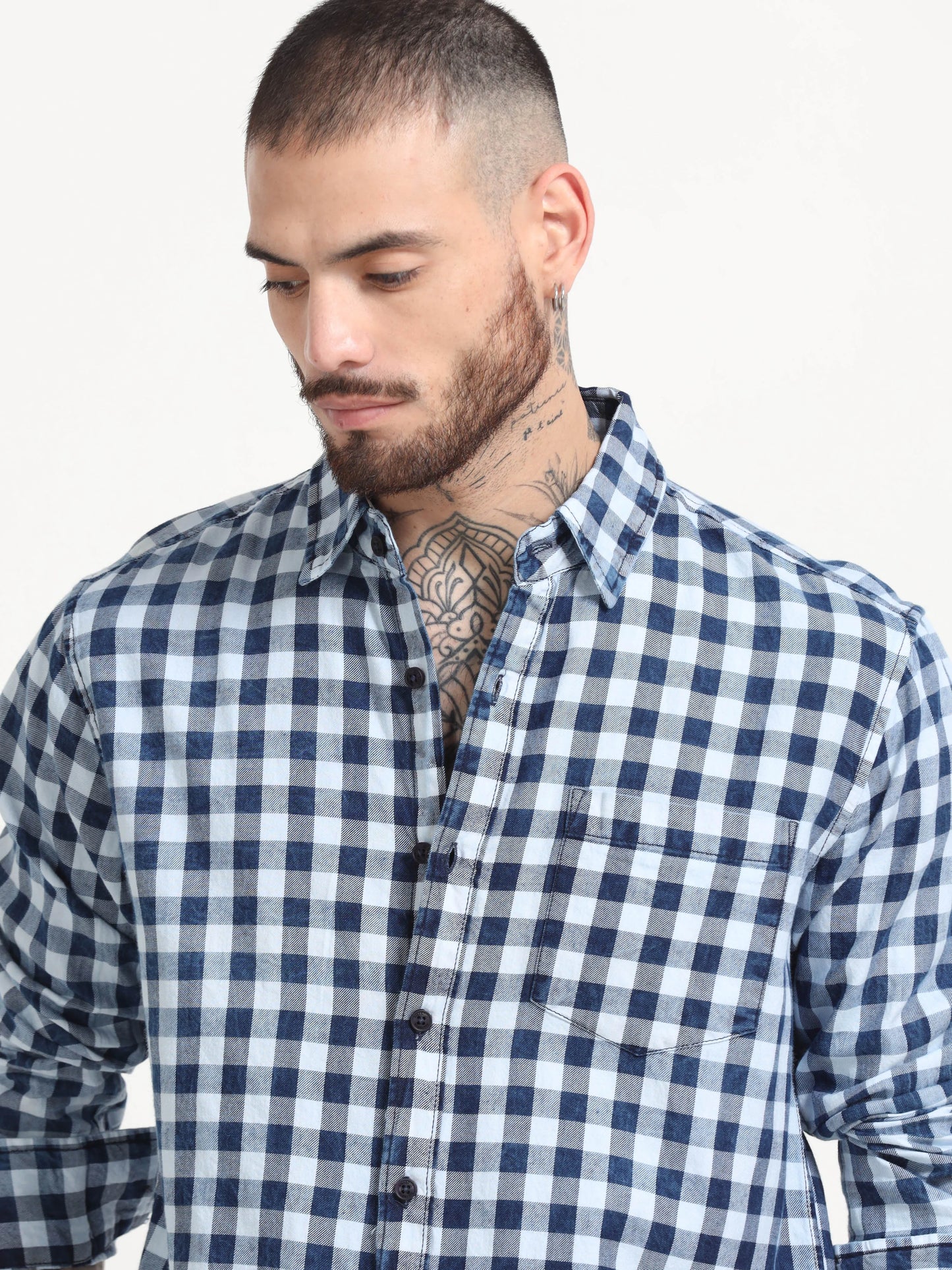 Indigo Classic Shirt - Navy Blue and Pure White