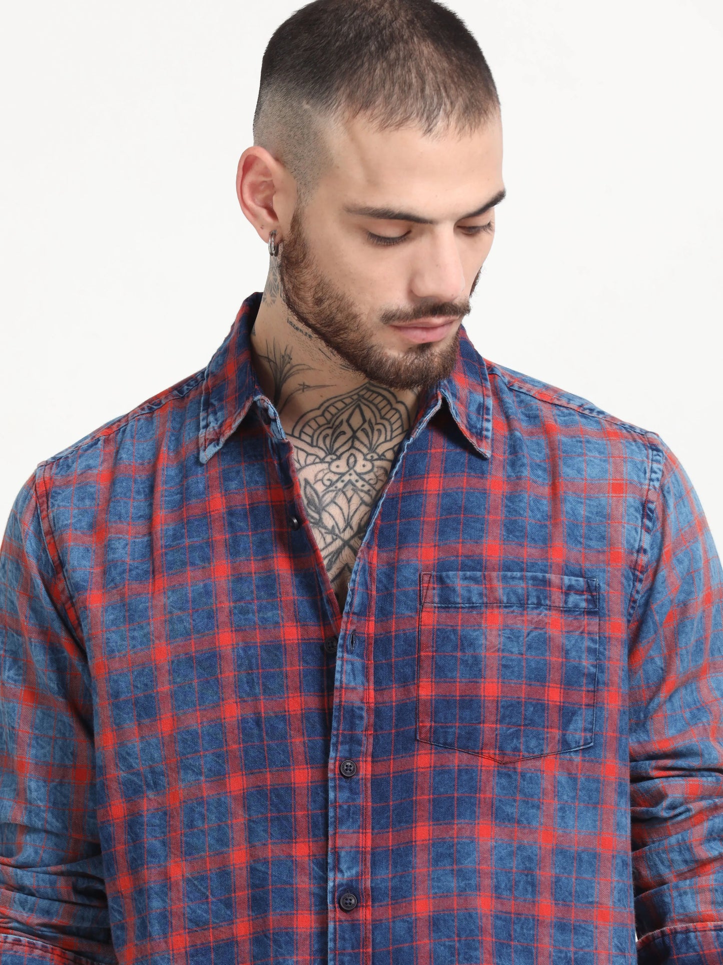 Indigo Classic Shirt - Navy Blue and Red