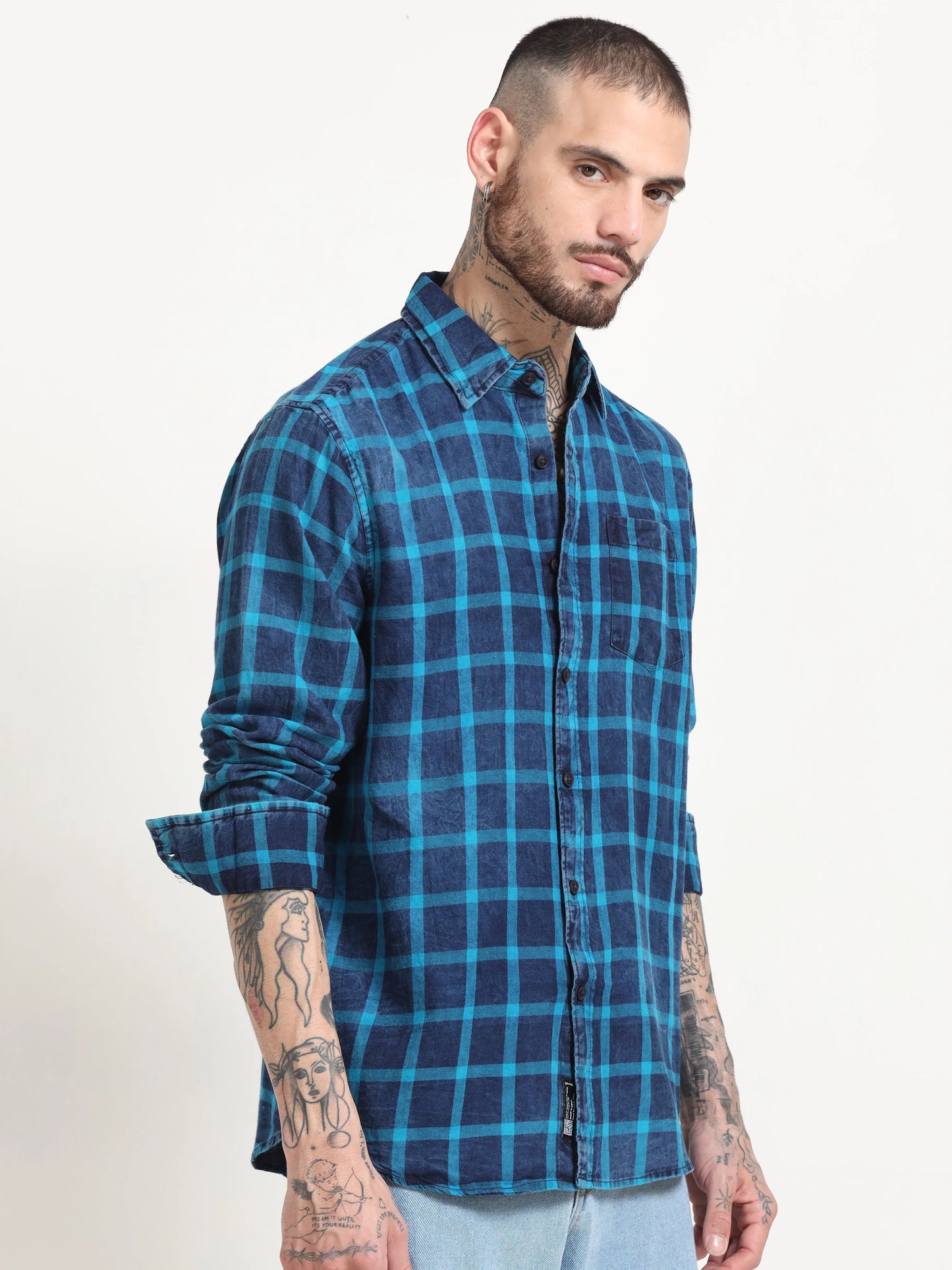 Indigo Classic Shirt - Navy Blue and Sky Blue