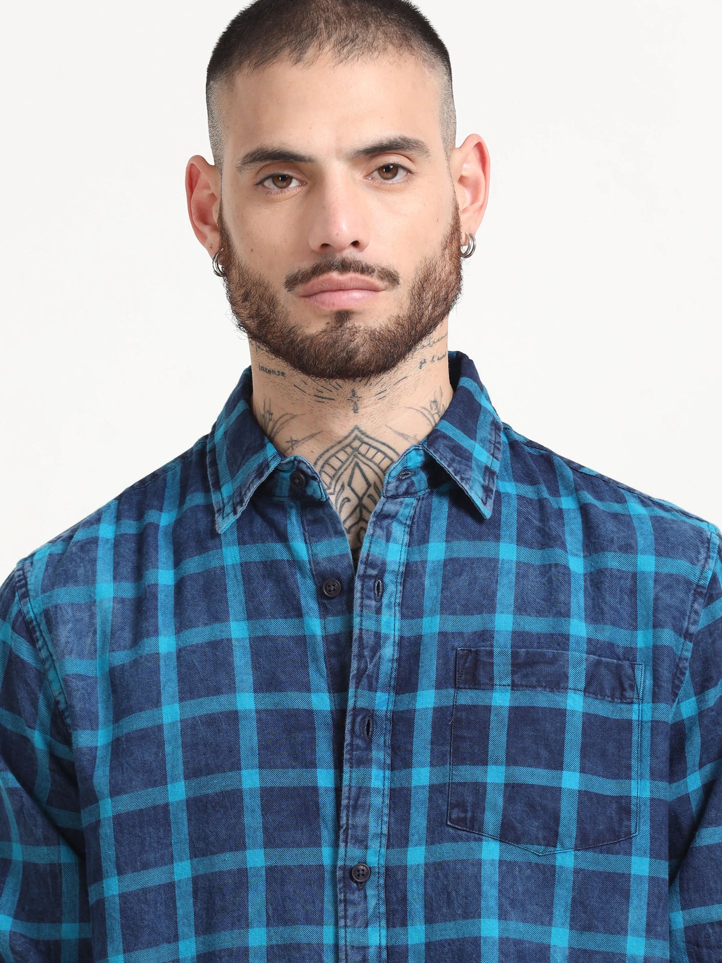 Indigo Classic Shirt - Navy Blue and Sky Blue