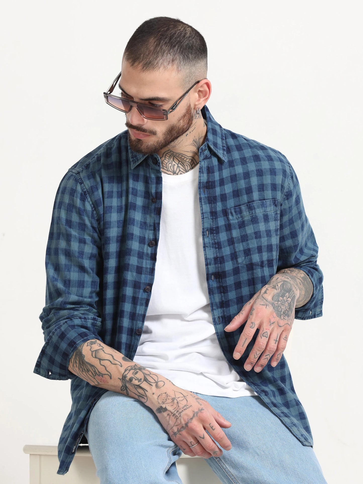 Indigo Classic Shirt - Navy Blue and Blue