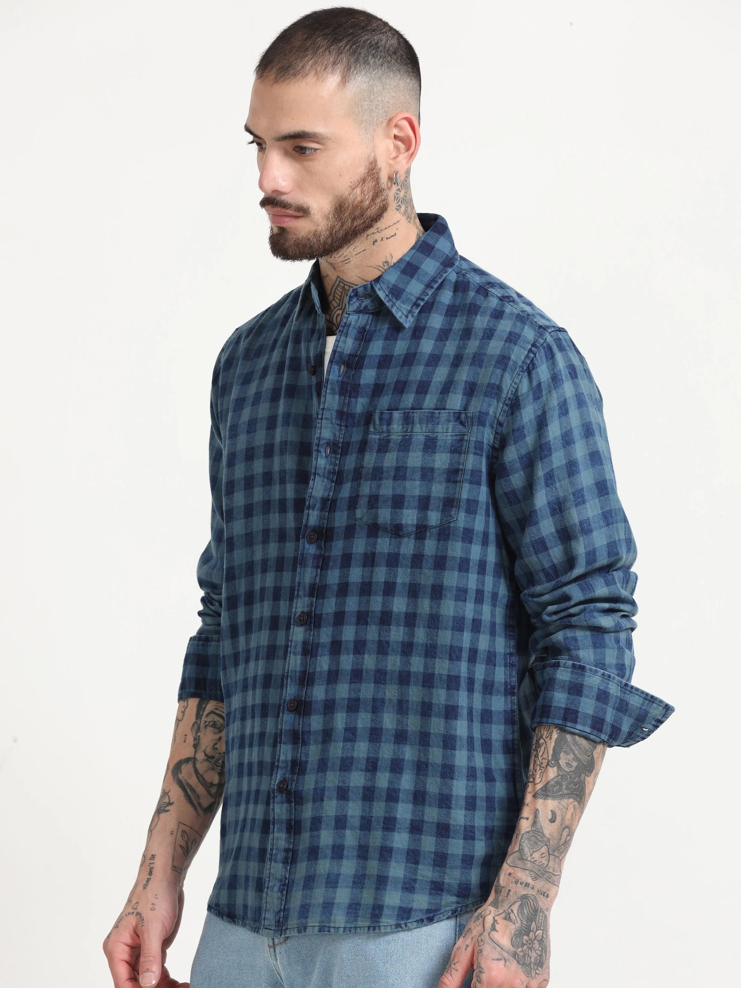 Indigo Classic Shirt - Navy Blue and Blue