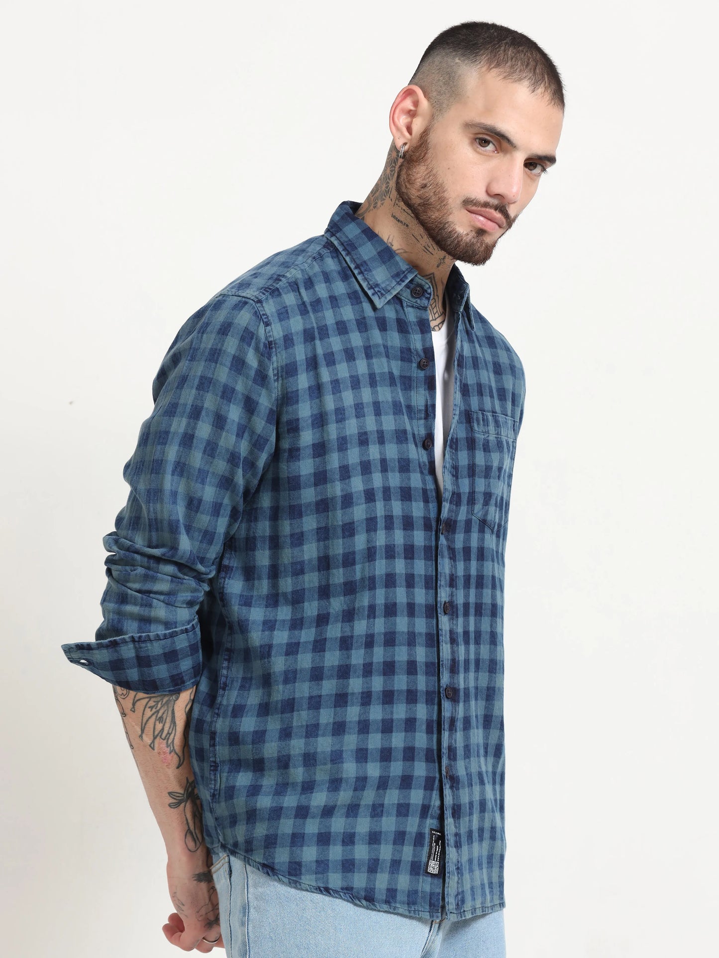 Indigo Classic Shirt - Navy Blue and Blue