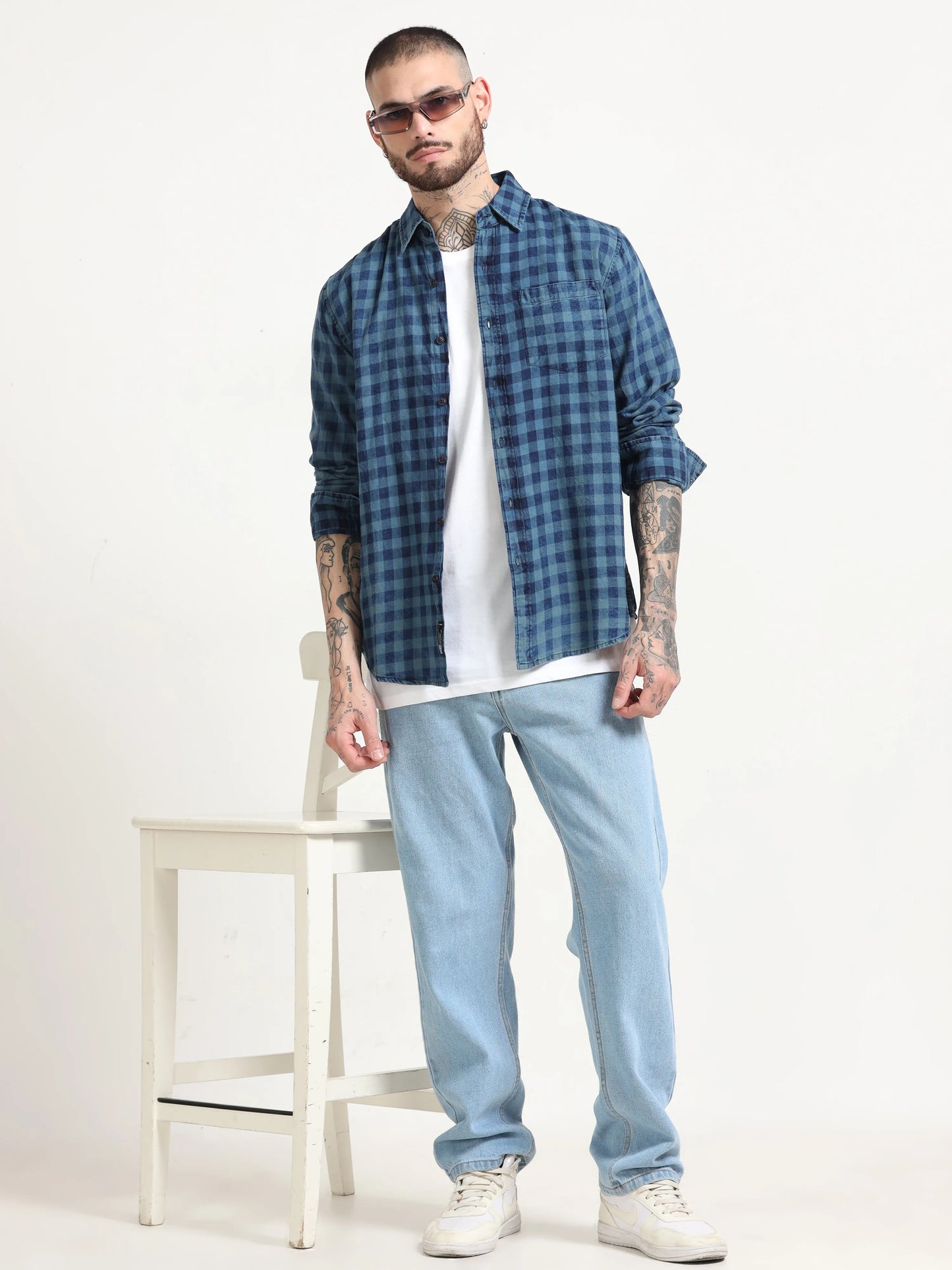 Indigo Classic Shirt - Navy Blue and Blue