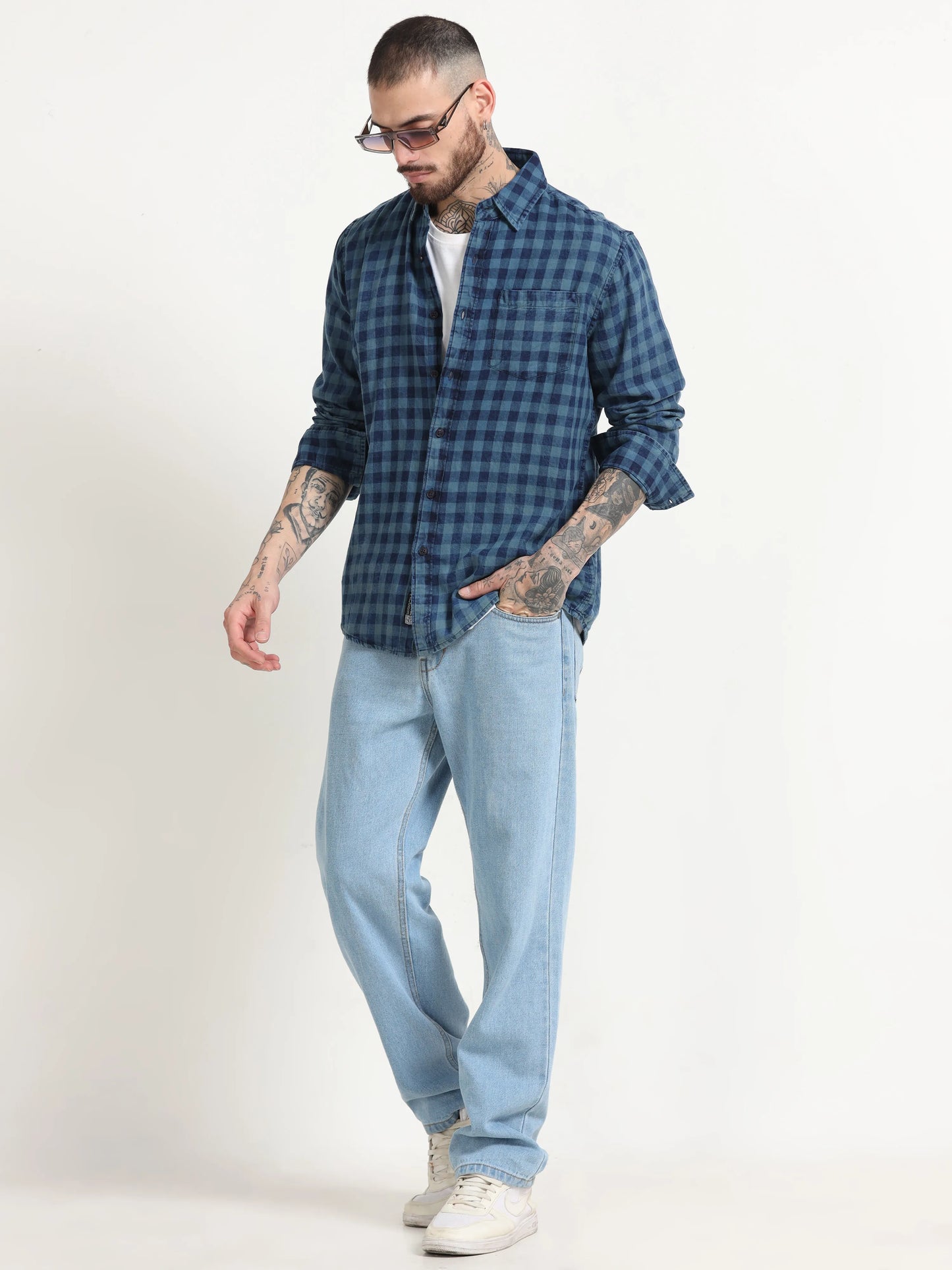 Indigo Classic Shirt - Navy Blue and Blue