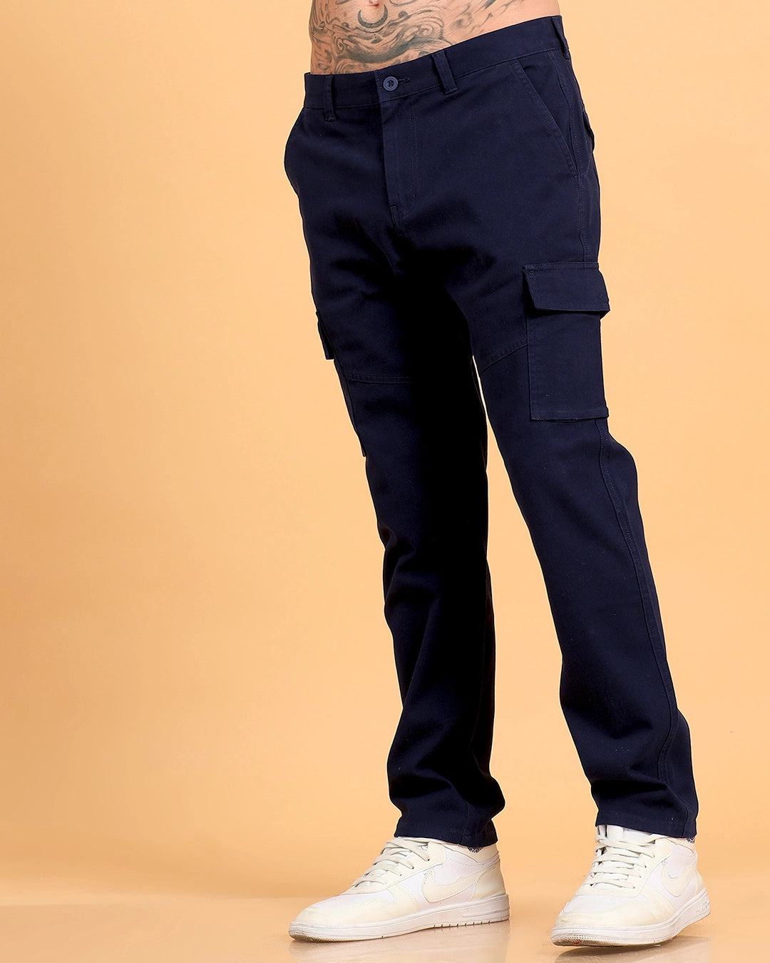 Classic Fit Utility Trousers - Navy Blue