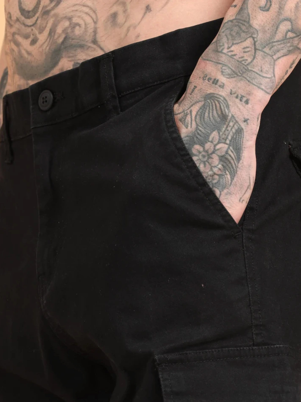 Classic Fit Utility Trousers - Jet Black
