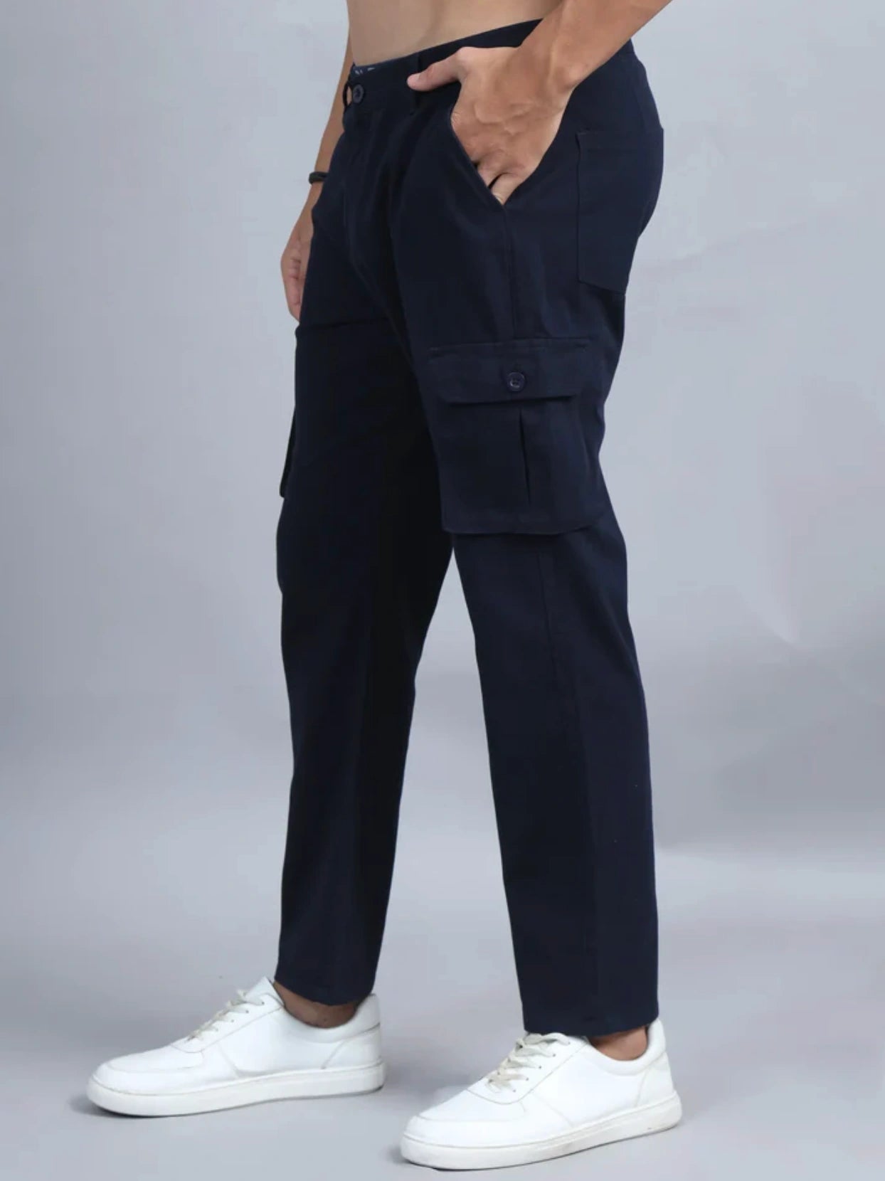 Classic Fit Utility Trousers - Navy