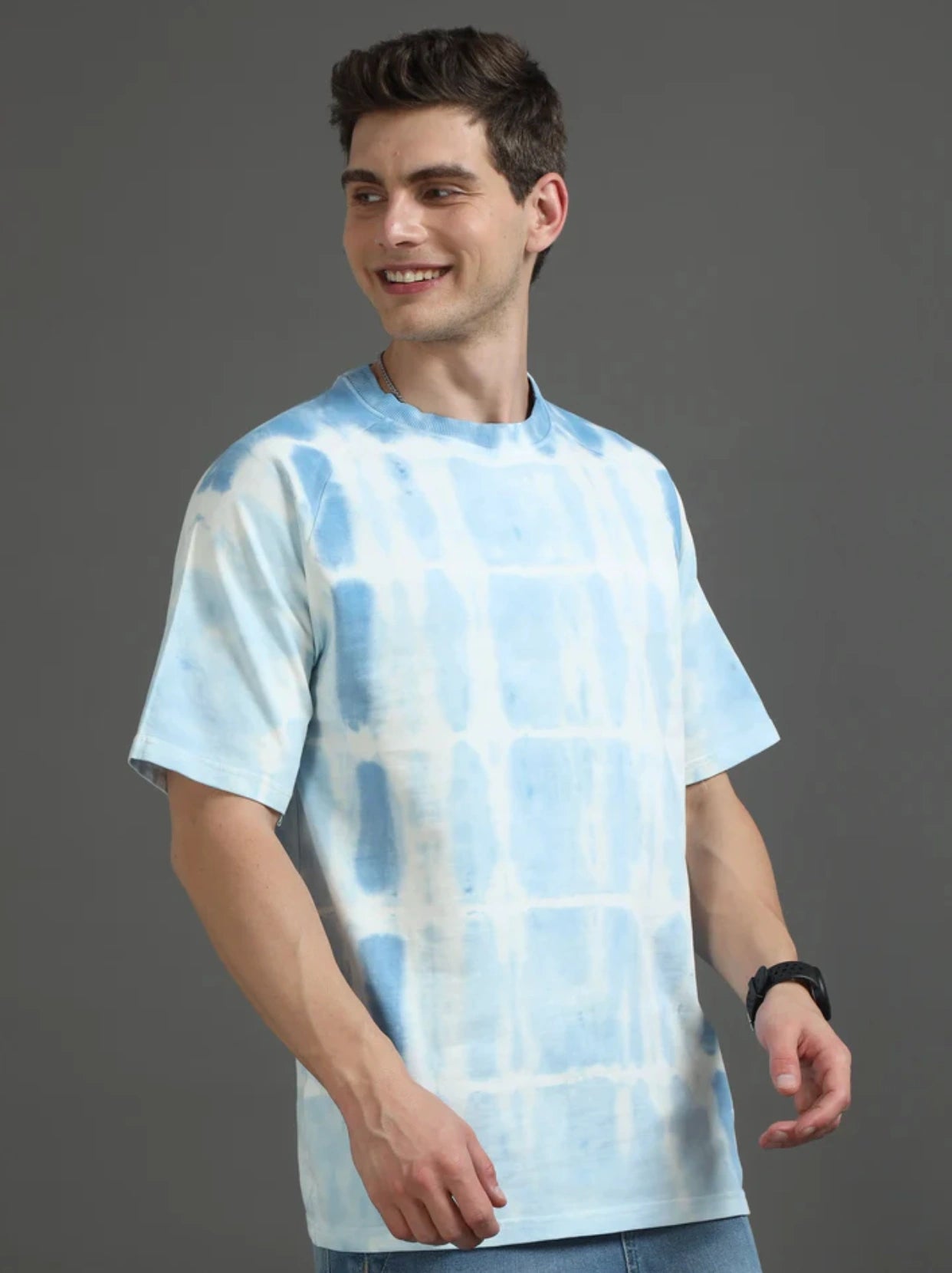 Oversized Essential Tee - Tie and Dye - Blue