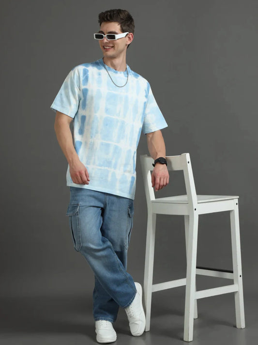 Oversized Essential Tee - Tie and Dye - Blue