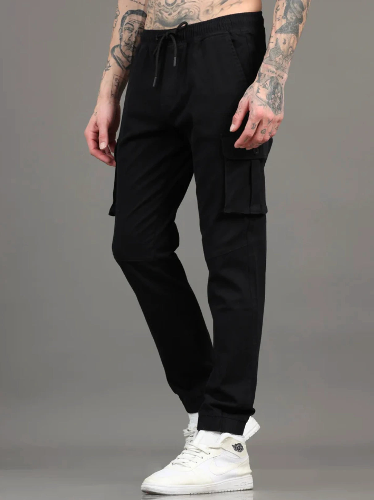 Everyday Pocket Cargo Joggers - Charcoal Black