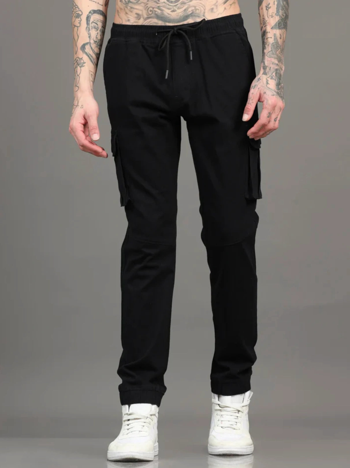 Everyday Pocket Cargo Joggers - Charcoal Black
