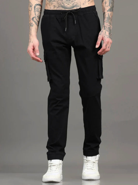 Everyday Pocket Cargo Joggers - Charcoal Black