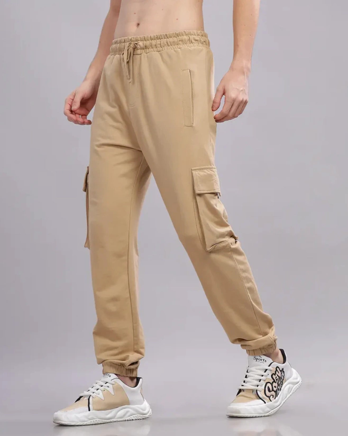 Everyday Pocket Cargo Joggers - Beige