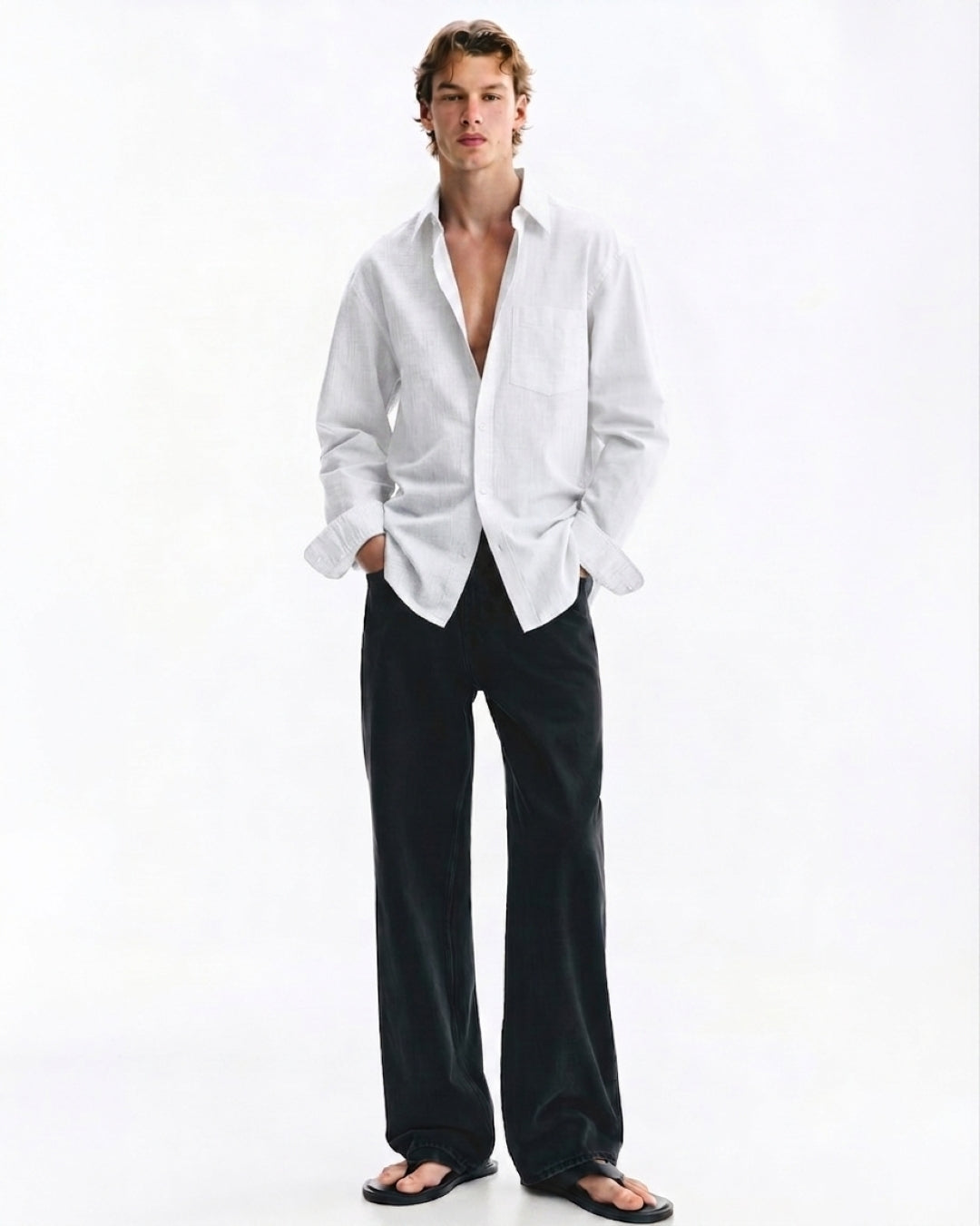 Men Linen Blend Shirt